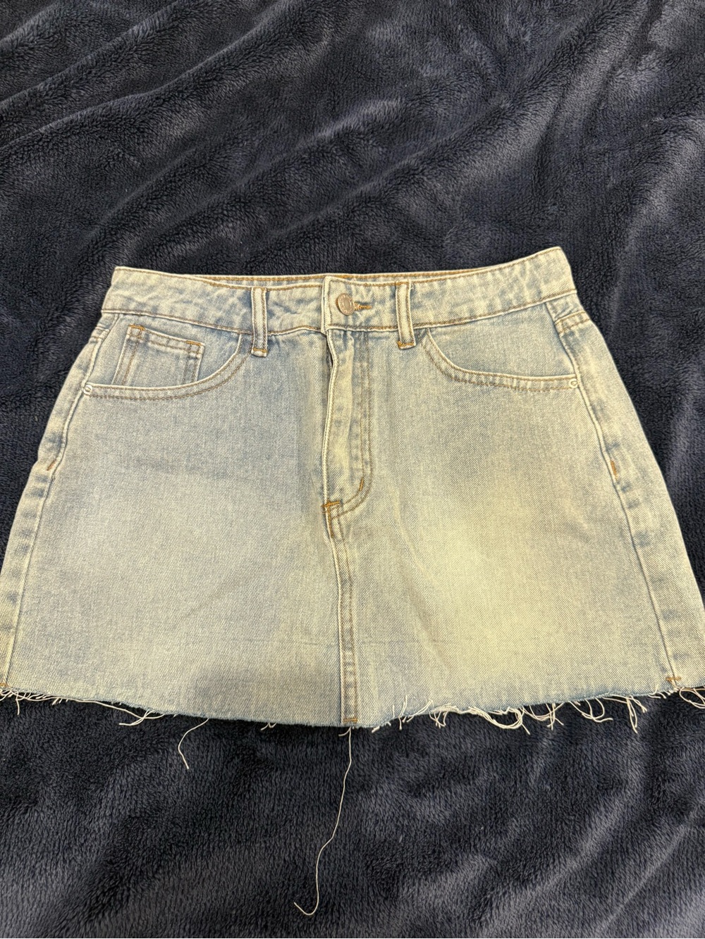 Light Blue Denim Mini Skirt - Classic A-Line